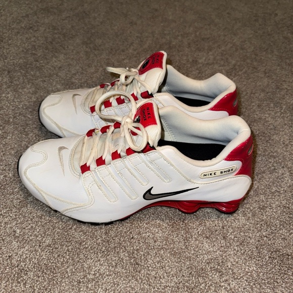 Nike Shox NZ Leather‎ White University Red Mens Running Shoes 378341-110 Size 10 - Picture 4 of 8